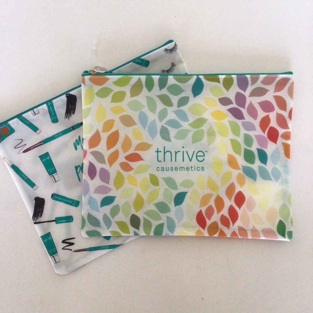 THRIVE CAUSEMETICS MAKEUP TRAVEL POUCHES NWT